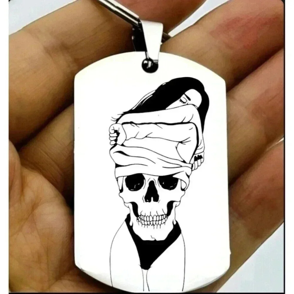 Skelton Art Lady Hot Sexy Keychain Horror